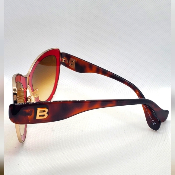 BALENCIAGA - sunglasses- red/brown lenses- gold/brown frame-Like-New - Picture 4 of 10